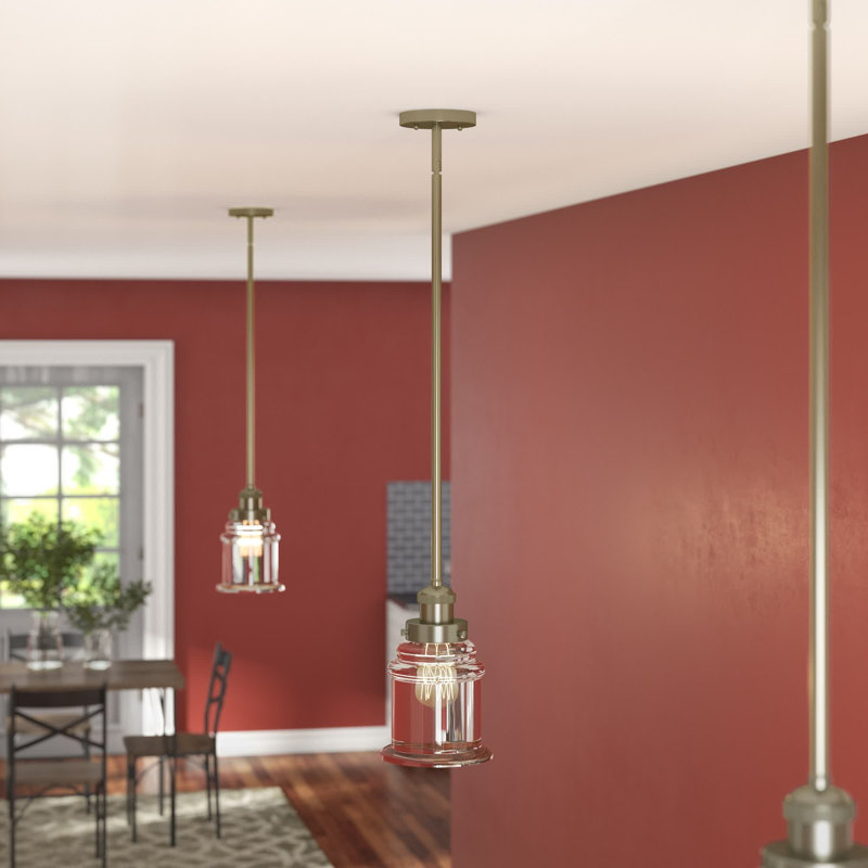 Galaviz 1 - Light Single Pendant, Brushed Brass, Clear, No Bulb Included