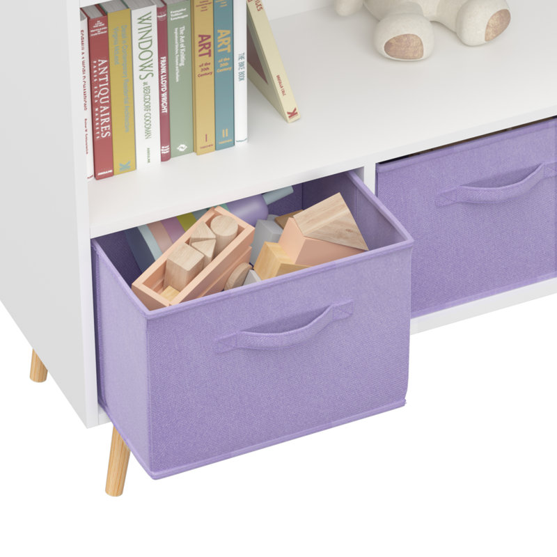 Bibliothèque pour enfants avec tiroirs pliables en tissu