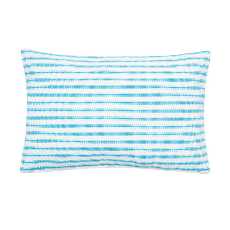 Ticking TicStripe Woven Throw Pillow, Turquoise