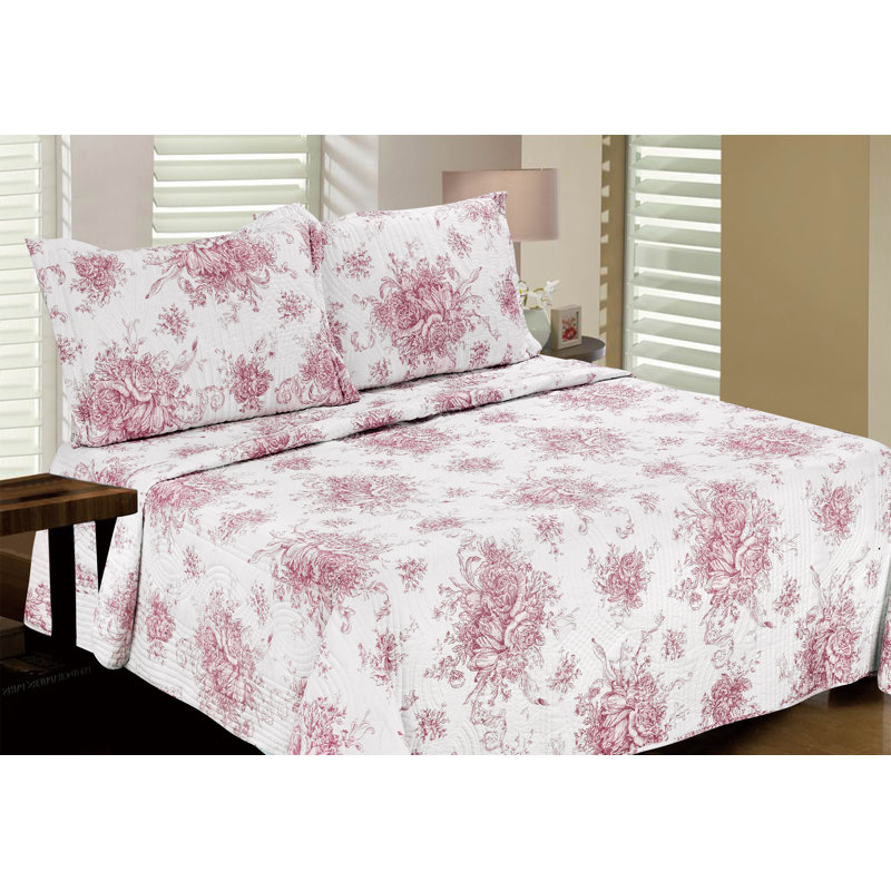 Benedictine Farmhouse / Country Cotton Quilt, King Quilt + 2 Shams, Navy