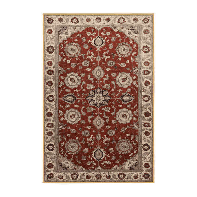 Tapis brun lavable à la machine, Rectangle 5 pi x 7 pi