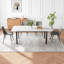 Ensemble de table de salle à manger 7 pièces en MDF, table carrée extensible, ensemble de table à manger de cuisine moderne, table de salle à manger avec 6 chaises-22132373-22132370