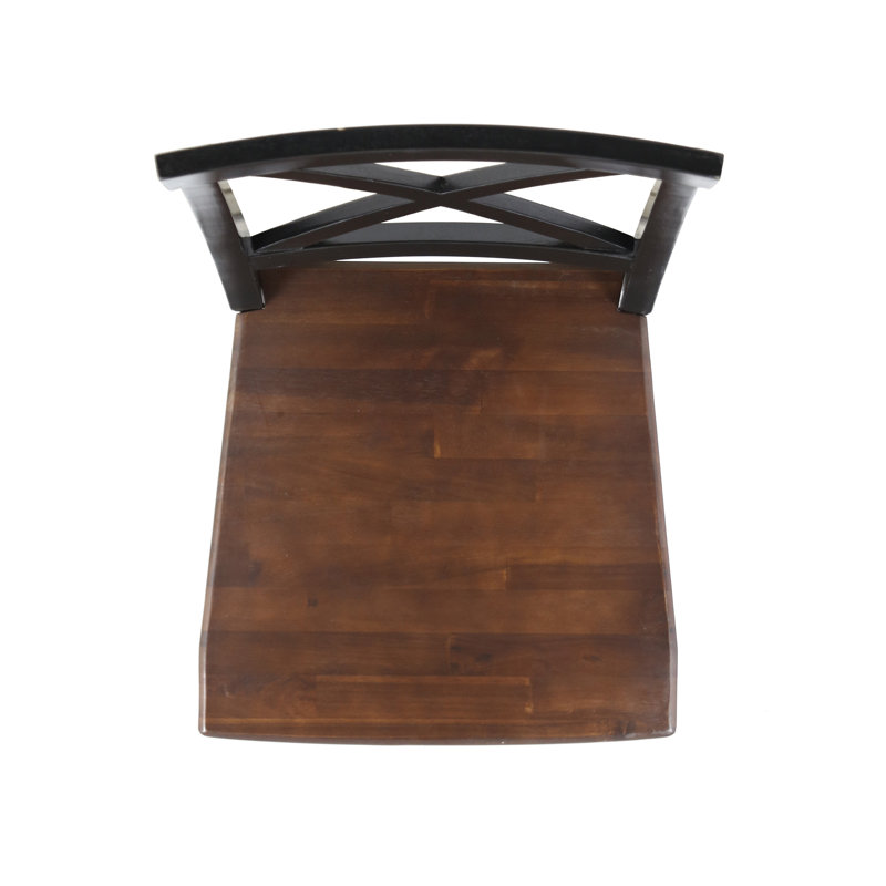 Gelacio Solid Wood Cross Back Side Chair, Black