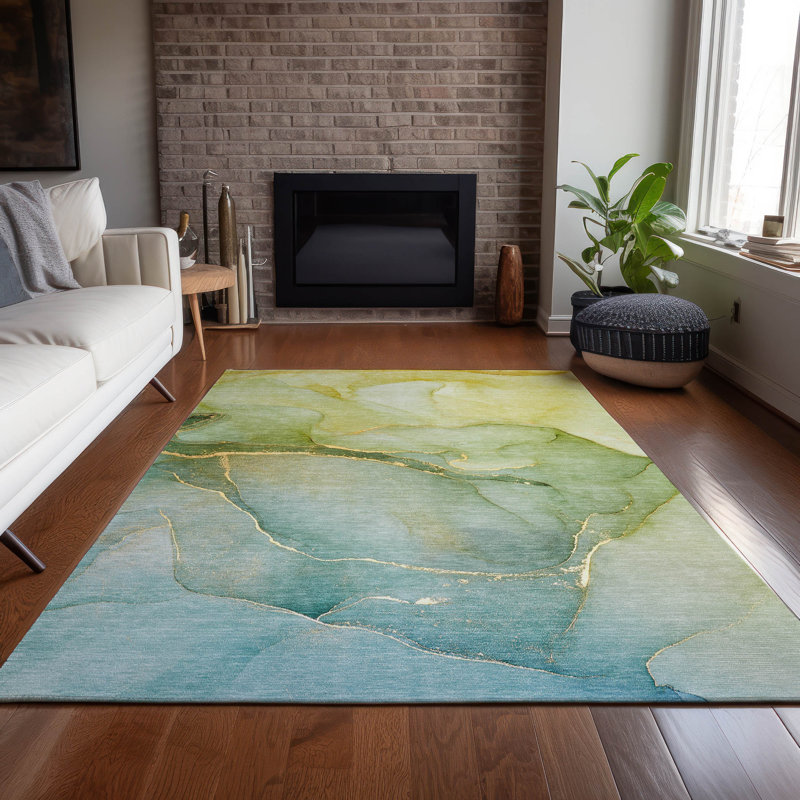 Kyrie Washable Abstract Indoor / Outdoor Rug, Rectangle 5' x 7'6"