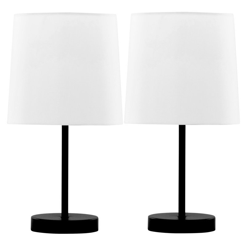 Ensemble de 2 lampes d'appoint en métal 16 po Cooper, Black