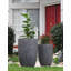 Jardinières hautes en forme de tonneau - (Silver Rock) Céramique émaillée, lot de 2 - Intérieur/Extérieur-323056904