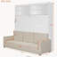 Lit escamotable Queen avec canapé, blanc-918307291