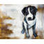 Sitting Dog - Black Contemporary Framed Matted Print Decor
