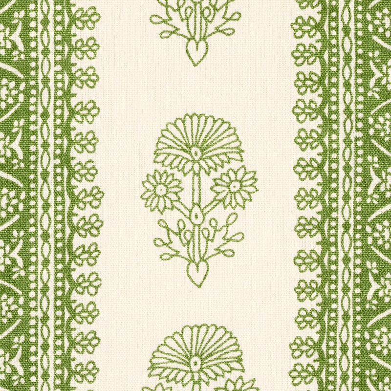 Schumacher x Mark D. Sikes Hyacinth Indoor/Outdoor Fabric, Leaf Green