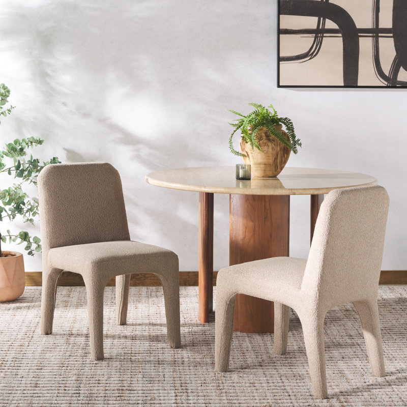 Maricelle Boucle Dining Chair, Light Brown