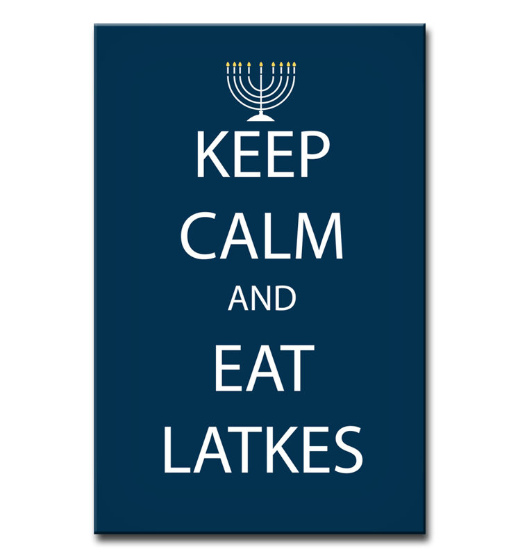 «Keep Calm and Eat Latkes», reproduction d'art textuel sur toile, H 30 po x l 20 po x P 1,5 po