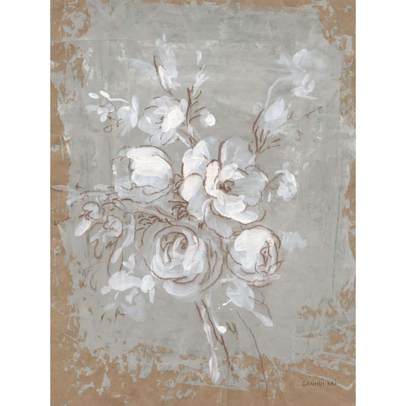 «Delicate Floral II» sur toile par Danhui Nai, H 16 po x l 12 po
