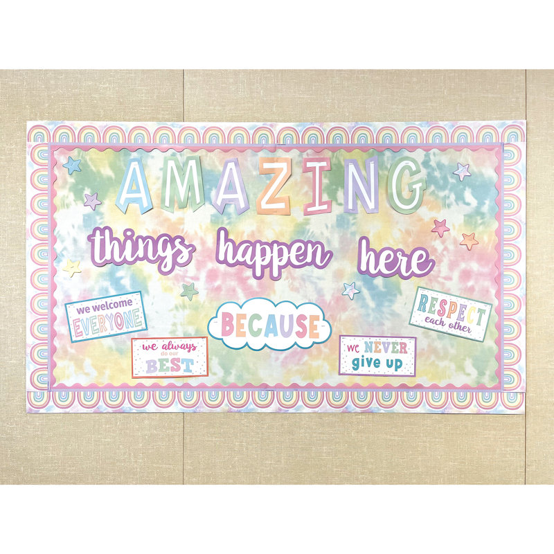 Teacher Created Resources Pastel Pop Rainbows Die-Cut Border Trim, 35 Feet Per Pack, 6 Packs