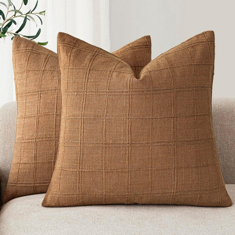 Housses de coussin décoratives 18 x 18 pouces Boho, Brique