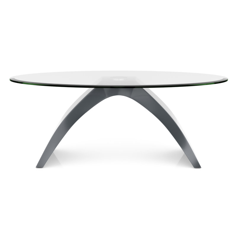 Hilry Glass Top Single Coffee Table, Gray