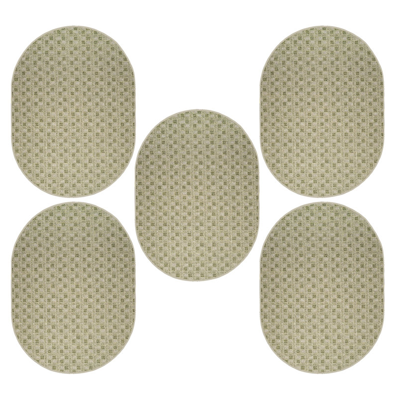 Ensemble de tapis intérieur / extérieur en polyester touffeté à la machine Bollana, Ovale 2 pi x 3 pi