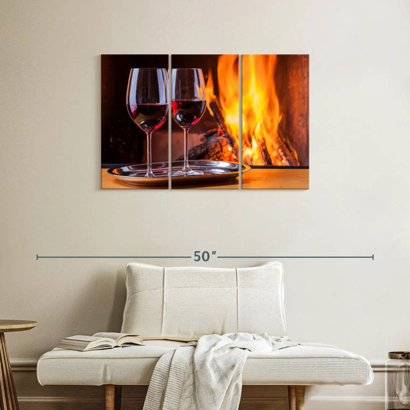 Vin Yarlin au coin du feu, H 24 po x l 38 po