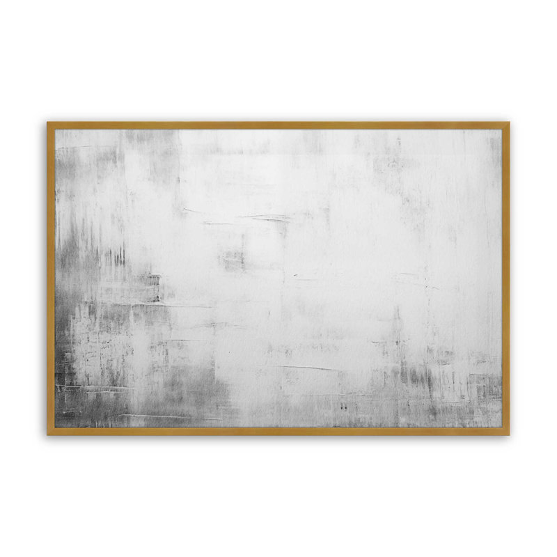 «Silent White I Print», H 12,25 po x l 15,25 po, Cadre doré poli