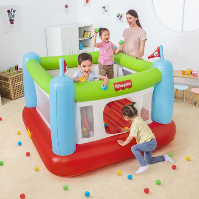 Fisher-Price Bouncesational Indoor Outdoor Bouncer Playpen w/ Built-In Pump