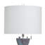 Lampe de table en verre - Bilzen - abat-jour blanc