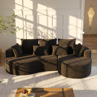 Canapé modulaire 4 places en tissu chenille l 105 po x P 58,6 po x H 35 po Aurelia