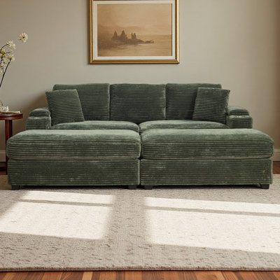 Combination Modular Convertible Sectional Sofa Bed Set,Armrest Storage, Stainless Steel Cup Holder, USB, Upholstered Sofa, Deep Seat, Living Room, Loft, Apartment, Office