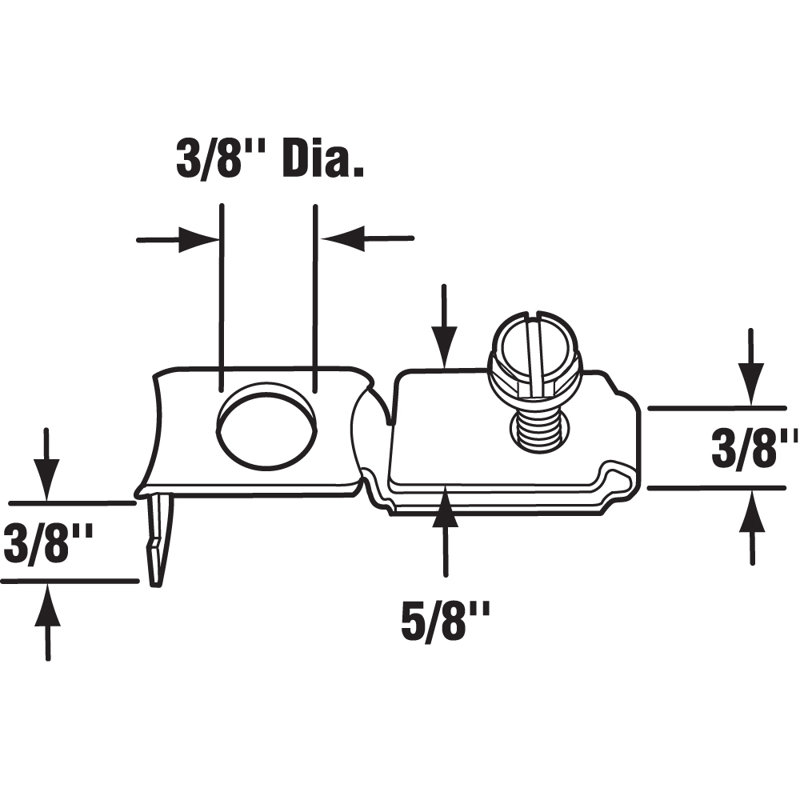 Support de porte pliable en haut ou en bas Prime-Line, pour goupilles de 3/8 po, acier
