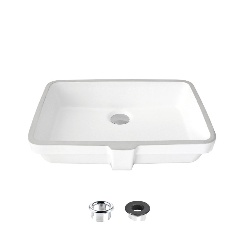 Ritzy 20-3/8" White Porcelain Rectangular Undermount Bathroom Sink