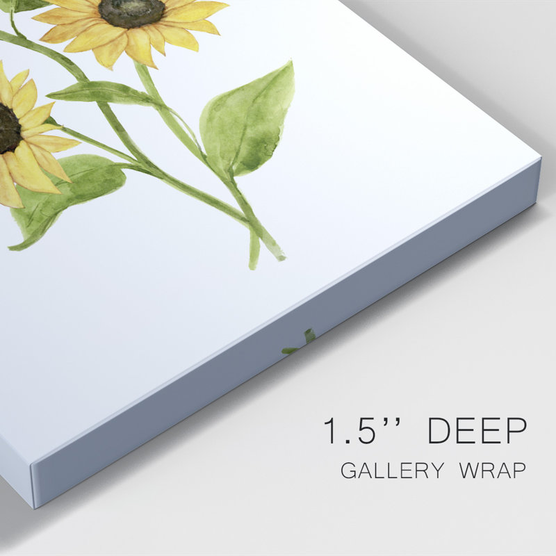 Tournesol Trio II - impression sur toile tendue, L 12 po x H 18 po