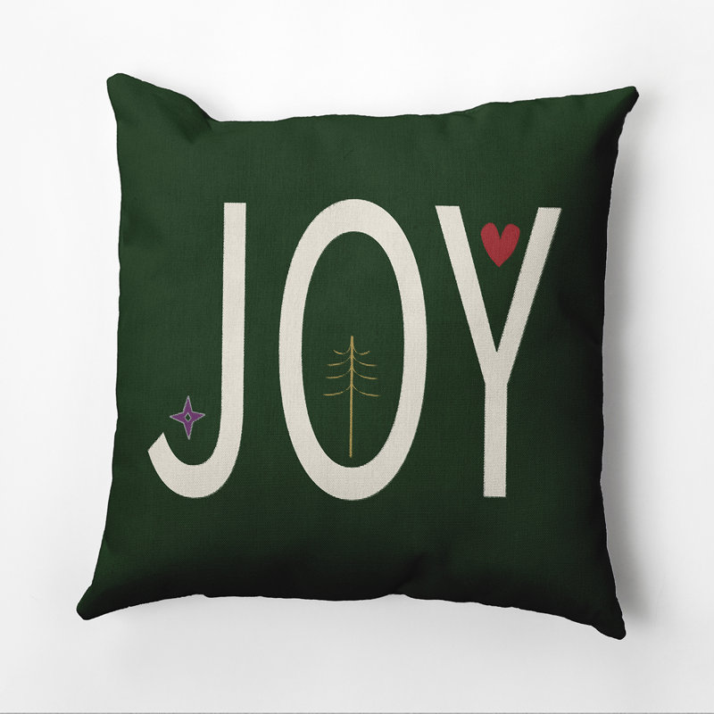  Housse et insert de coussin carré Joy Joy, H 16 po x l 16 po, Vert foncé