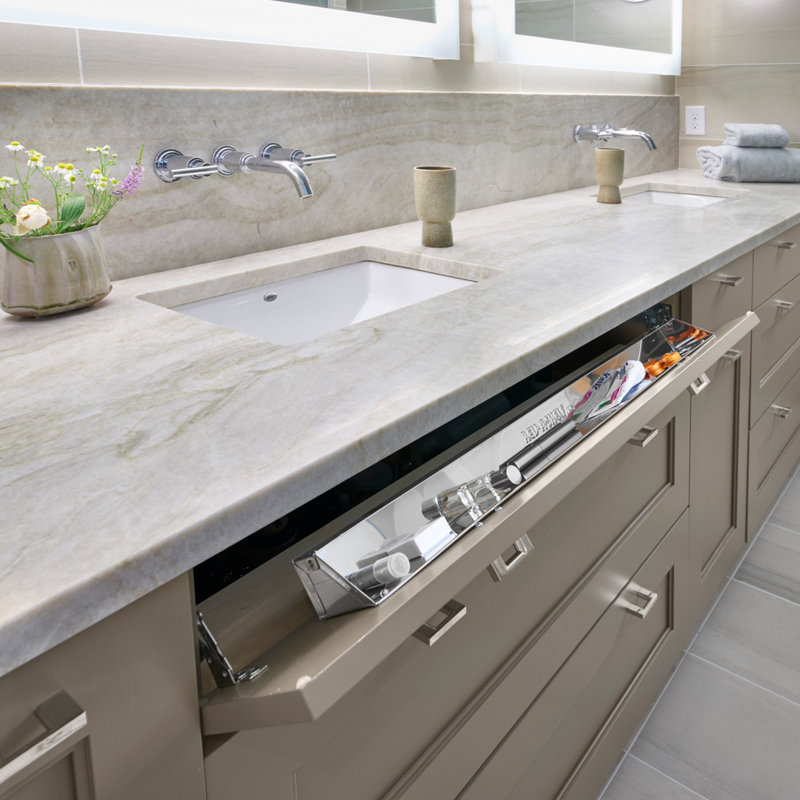 Rev-A-Shelf Tip Out Tray for Sink Base Cabinet w/Soft-Close, 3" H x 31" W x 2" D