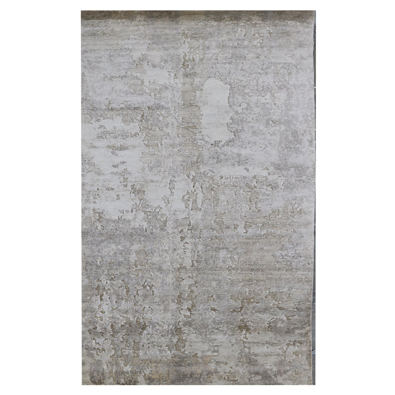 Abstract Area Rug in Ivory, Rectangle 5' x 8'