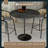 Harton Round Bar Height Dining Table with MDF Top and Stainless Steel Pedestal Base Kitchen Table Seats 2-6 Person-1264608980-1270958694