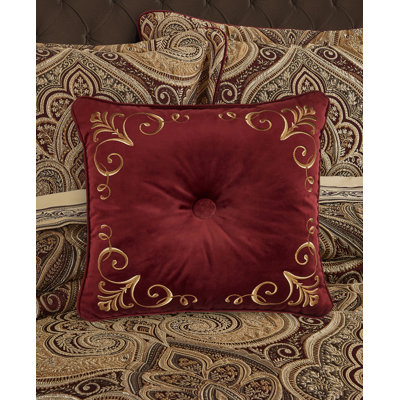 Bordeaux 18" Square Decorative Throw Pillow Crimson