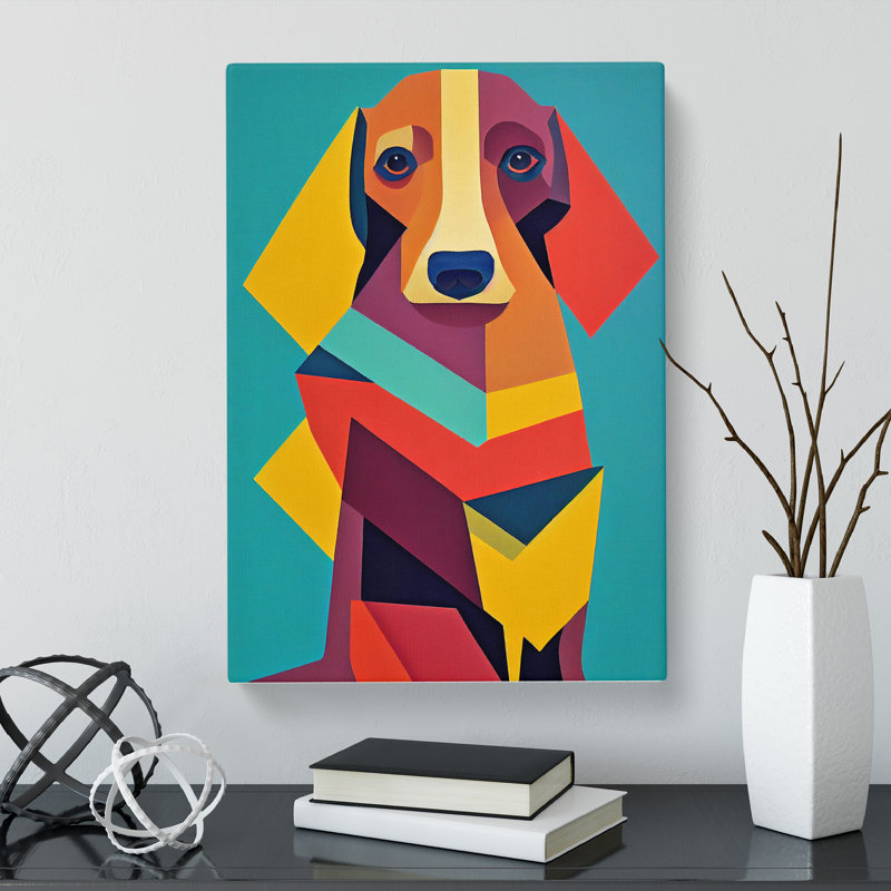 Dachshund Cubism - Wrapped Canvas, 76cm H x 50cm W x 3cm D
