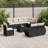 Vidaxl Garden Sofa Set Black, Cream White PE Rattan Large