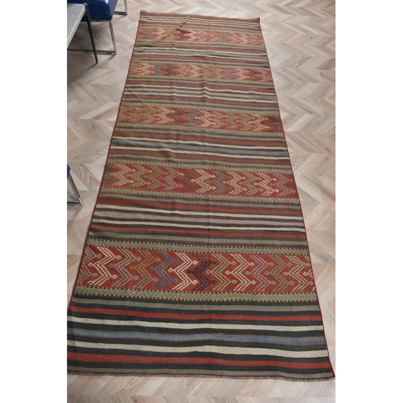 Tapis de couloir rétro vintage turc Oushak au motif vert doux et lavable, parfait pour le décor de la salle à manger