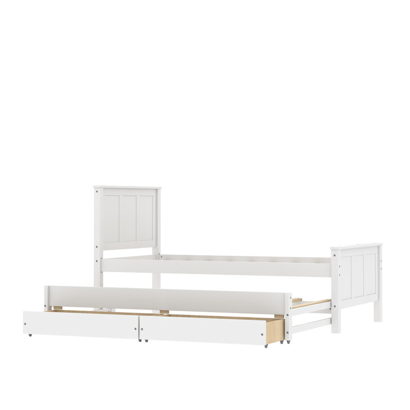 Lit plateforme simple avec rangement, Blanc