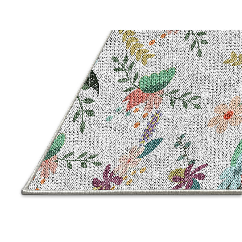 Tapis ivoire à motif floral Lex, Rectangle 5 pi x 8 pi
