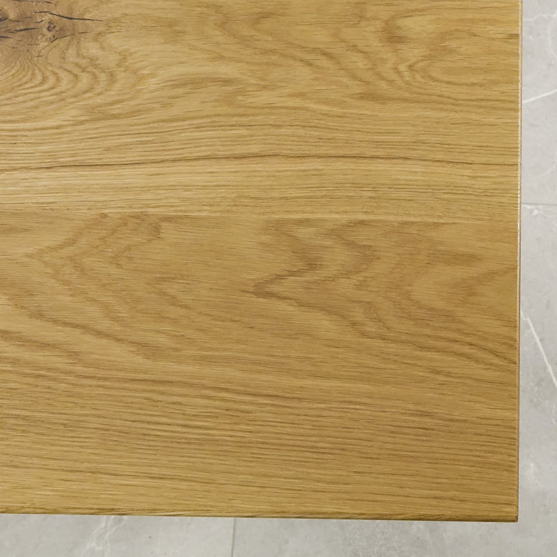 Anco Oak Rectangular Wood Top Dining Table with Steel Base, 76H x 140L x 90W cm, Natural Oil