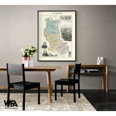 Pays de la loire, France - Migeon 1869, décor de bureau d'affiche européen, chalet rustique, salon, affiche murale française