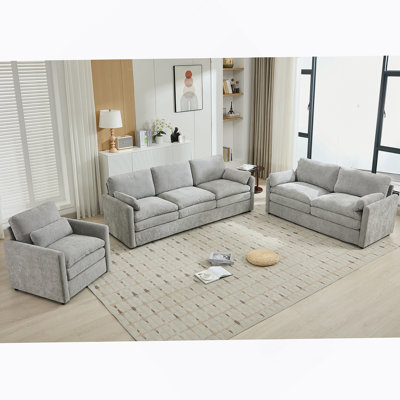 Ensemble de canapé rembourré surdimensionné confortable avec coussins doubles moelleux pour un confort et une détente ultimes dans le salon.