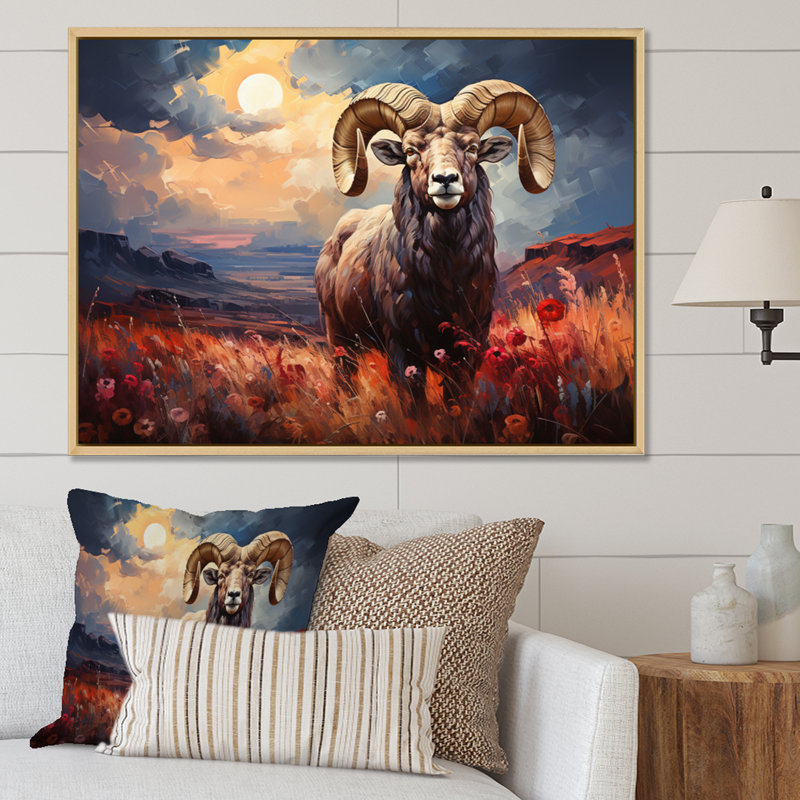 Bevyn Native American Art Pairies Spirit Framed On Canvas Print, Cadre naturel flottant, H 24 po x l 32 po x P 1 po