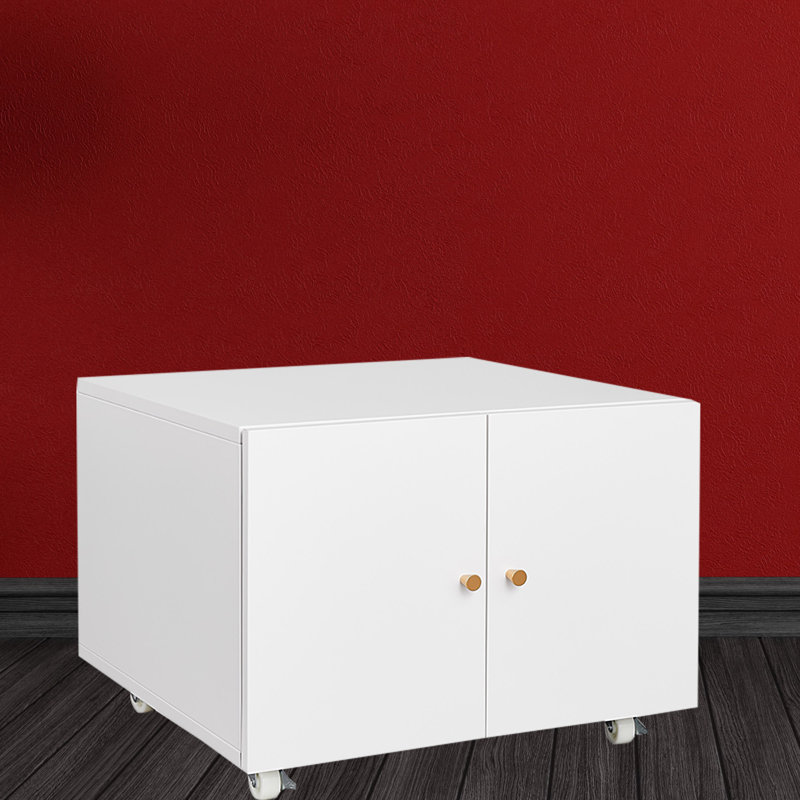 Support d'imprimante avec roulettes 23,62 po, H 17,72 po x l 23,62 po x P 23,62 po, Blanc