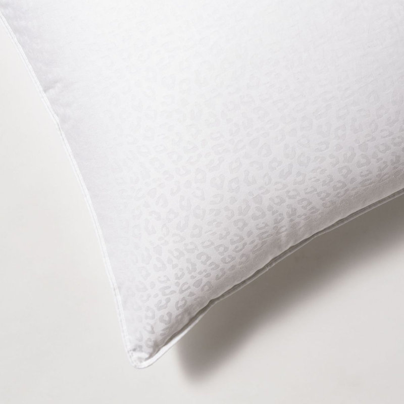 Oreiller de soutien moyen en duvet blanc léopard jacquard 600, Géant