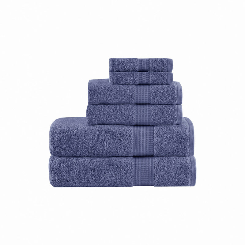 6 Piece Cotton Towel Set, Navy