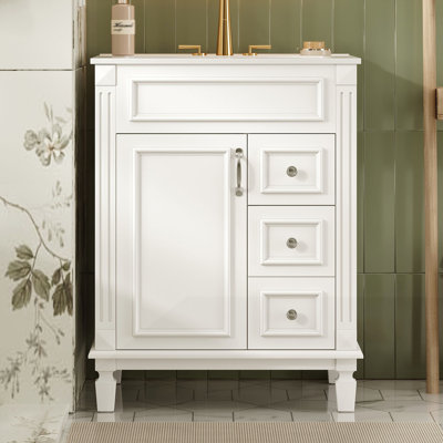 24" Bathroom Vanity with Ceramic Sink