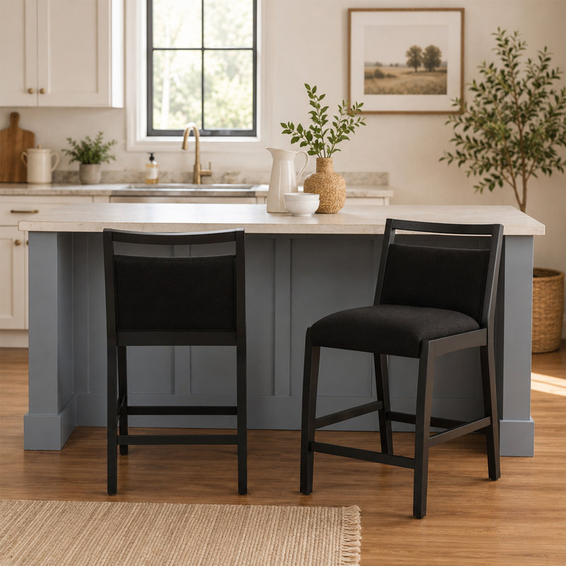 Tabouret de comptoir Skylar, Noir