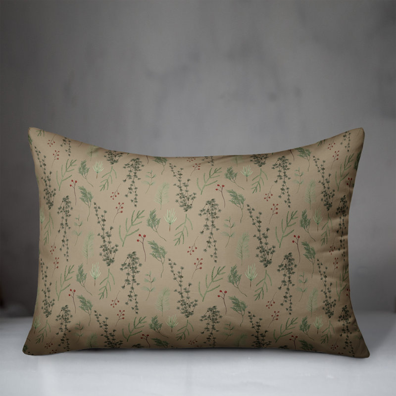 Floral Throw Pillow, Brown