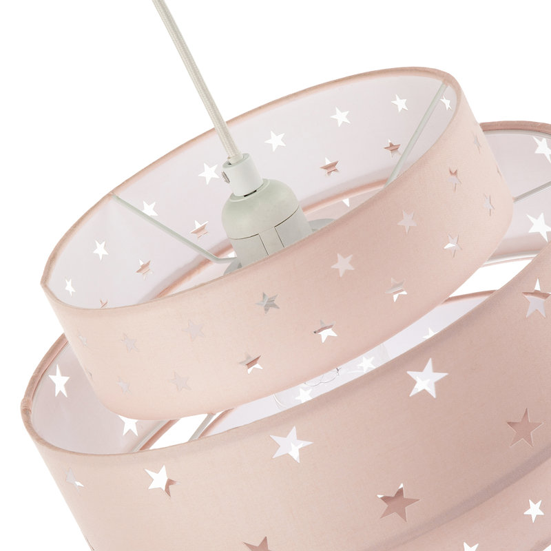 19cm H Fabric Drum Pendant Shade ( No Direct Attachment Method ) in Pink